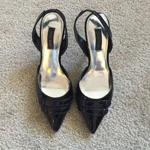 White House Black Market Patent Leather Slingbacks